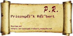 Prisznyák Róbert névjegykártya